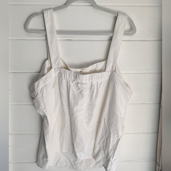 J Crew Linen Button Front Wide Strap Tank Size 2X - Picture 3 of 11